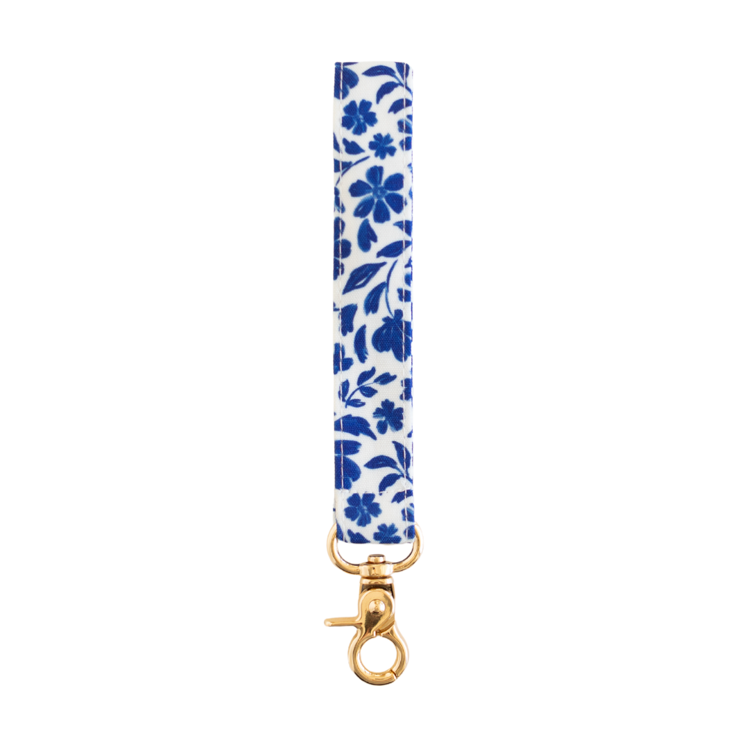 Porcelain Floral Wristlet Keychain