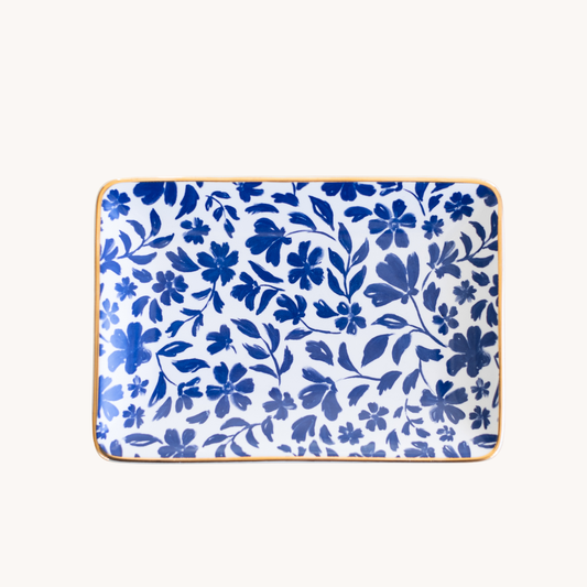 Porcelain Floral Trinket Dish