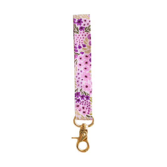 Lilac Floral Wristlet Keychain