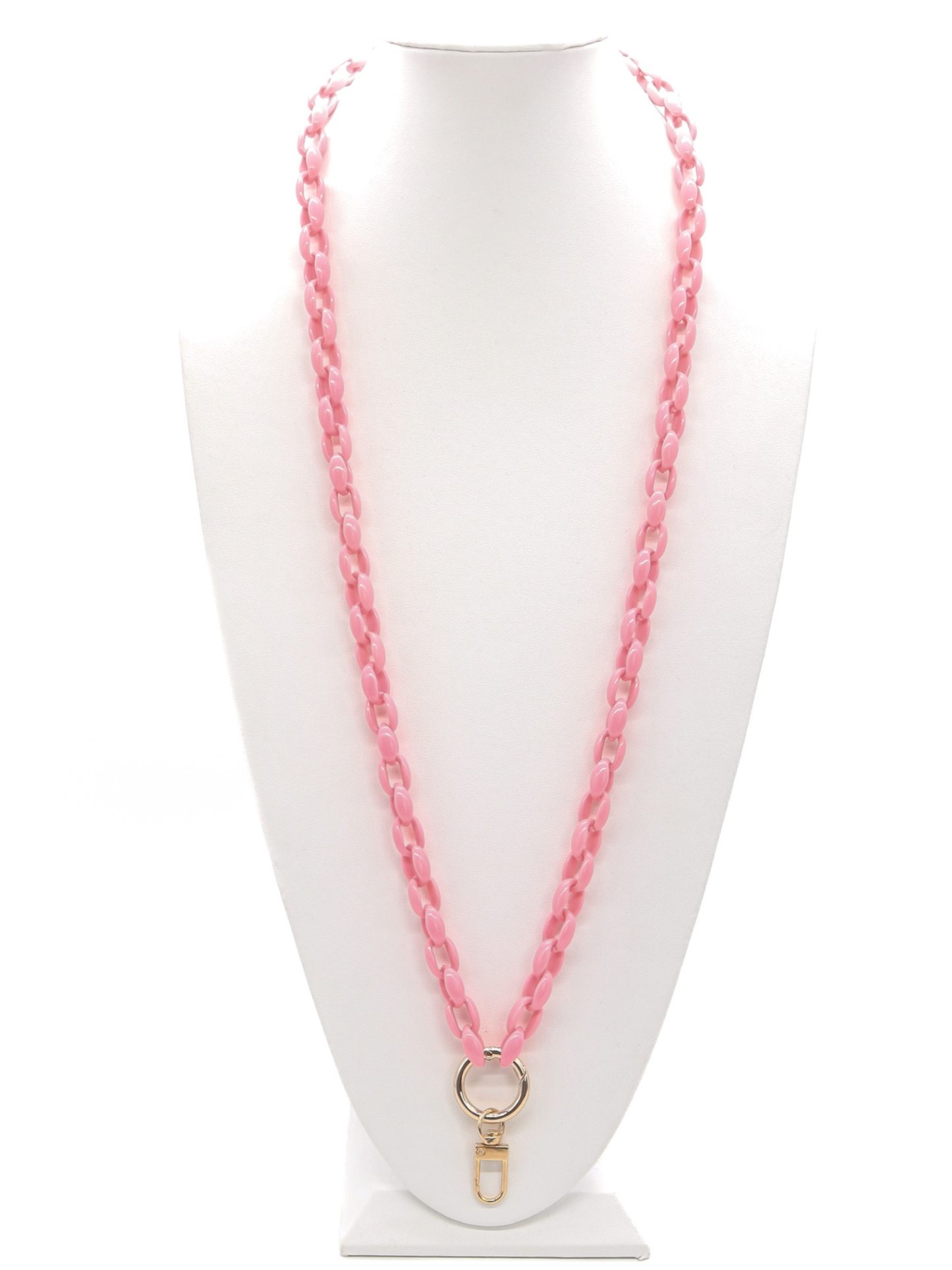 Pastel Pink Lanyard Charm Necklace