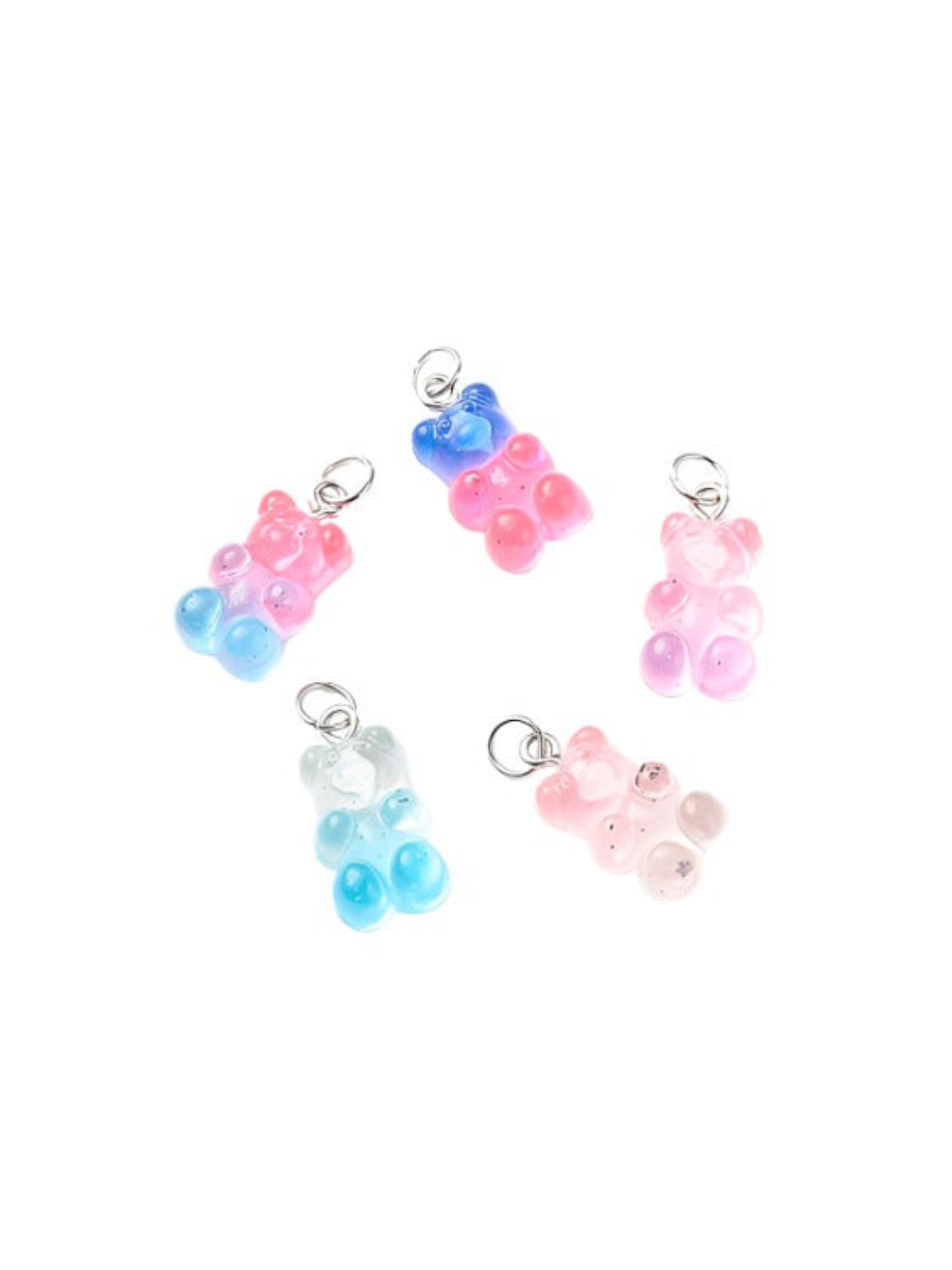 Silver Gummy Bear Charms - Assorted