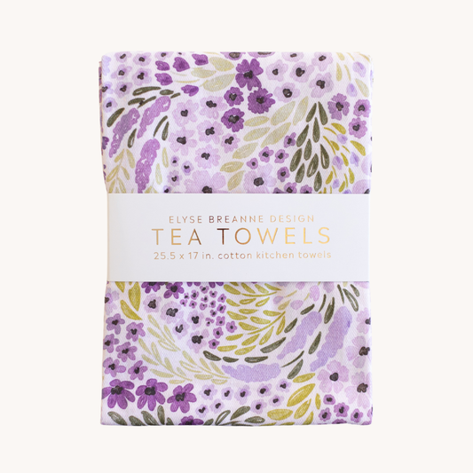 Lilac Floral Tea Towels