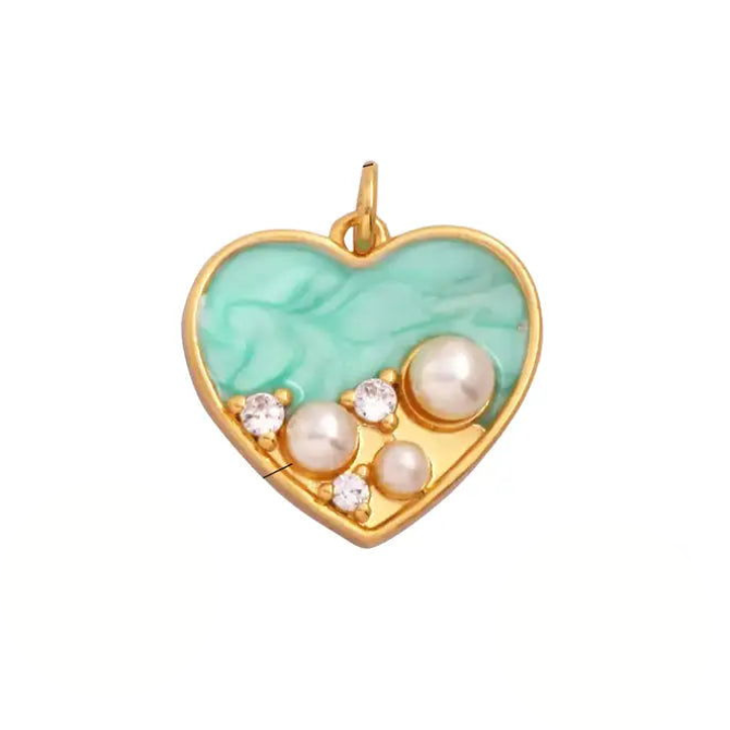 Ocean Heart Charm