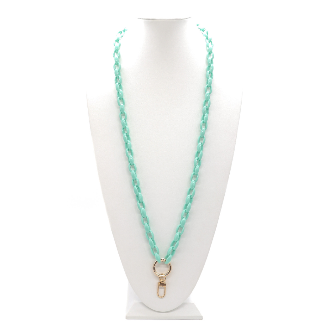 Pastel Green Lanyard Charm Necklace