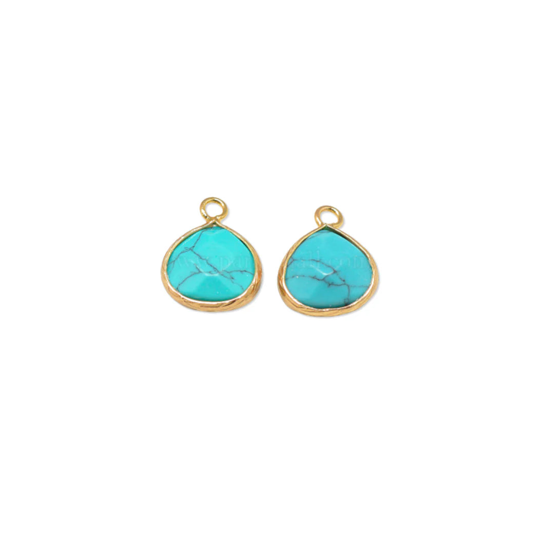 Gold Framed Turquoise Teardrops