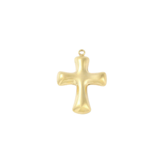 Gold Bubble Cross Charm