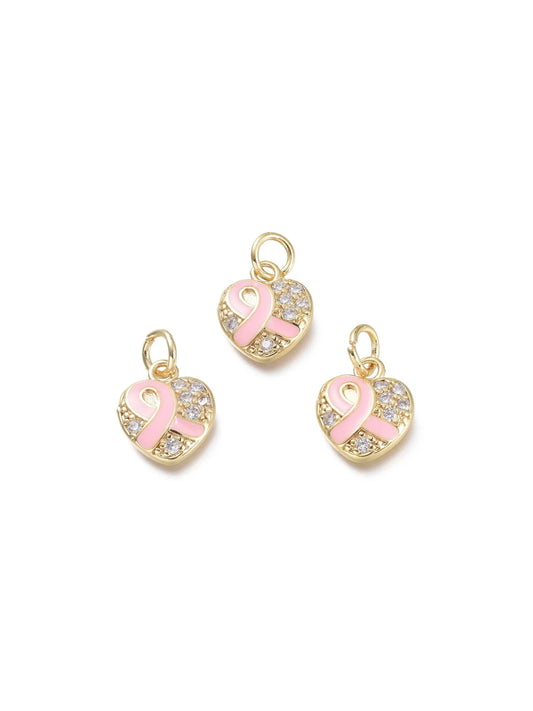 Gold Breast Cancer Ribbon Charm