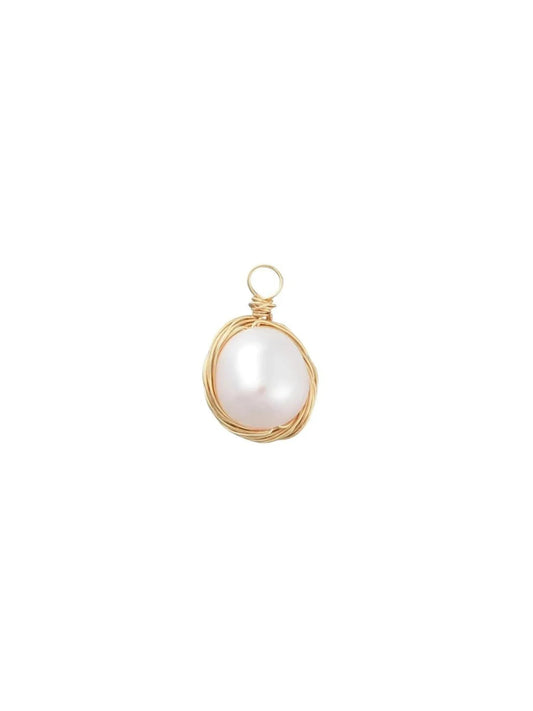 Gold Baroque Keshi Pearl Charm